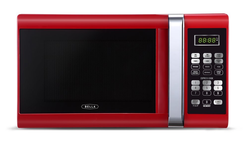 Bella Microwave Oven 900 Watt 0.9 Cubic Foot Red with Chrome eBay